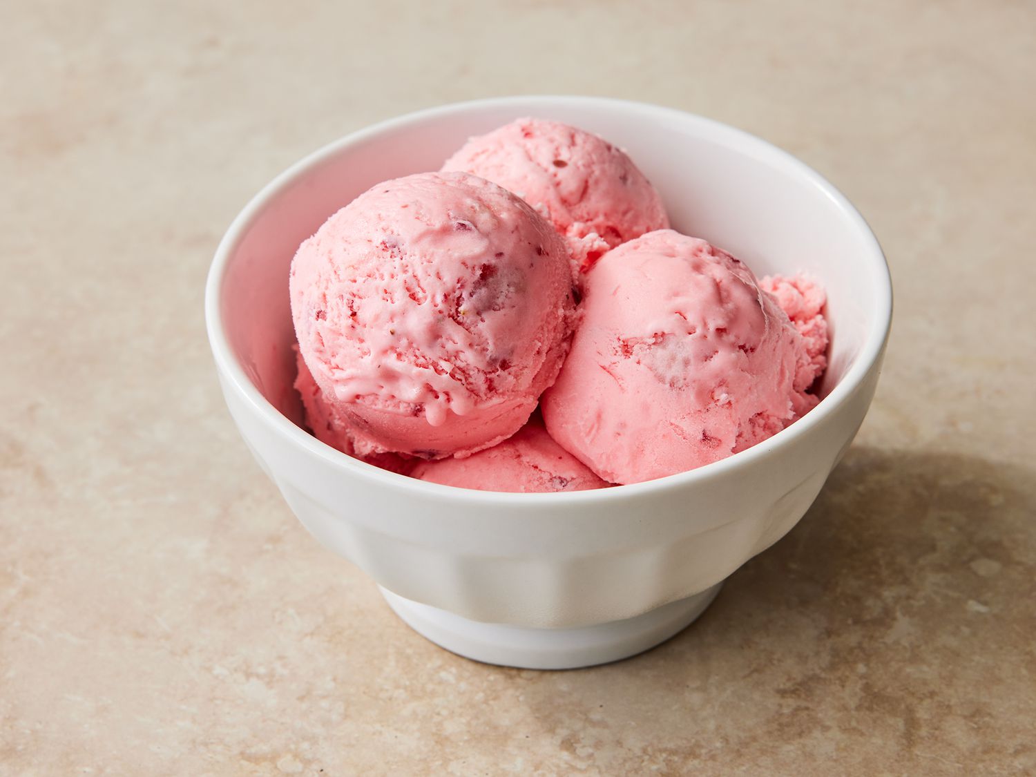 Strawberry Ice Cream in a Bowl